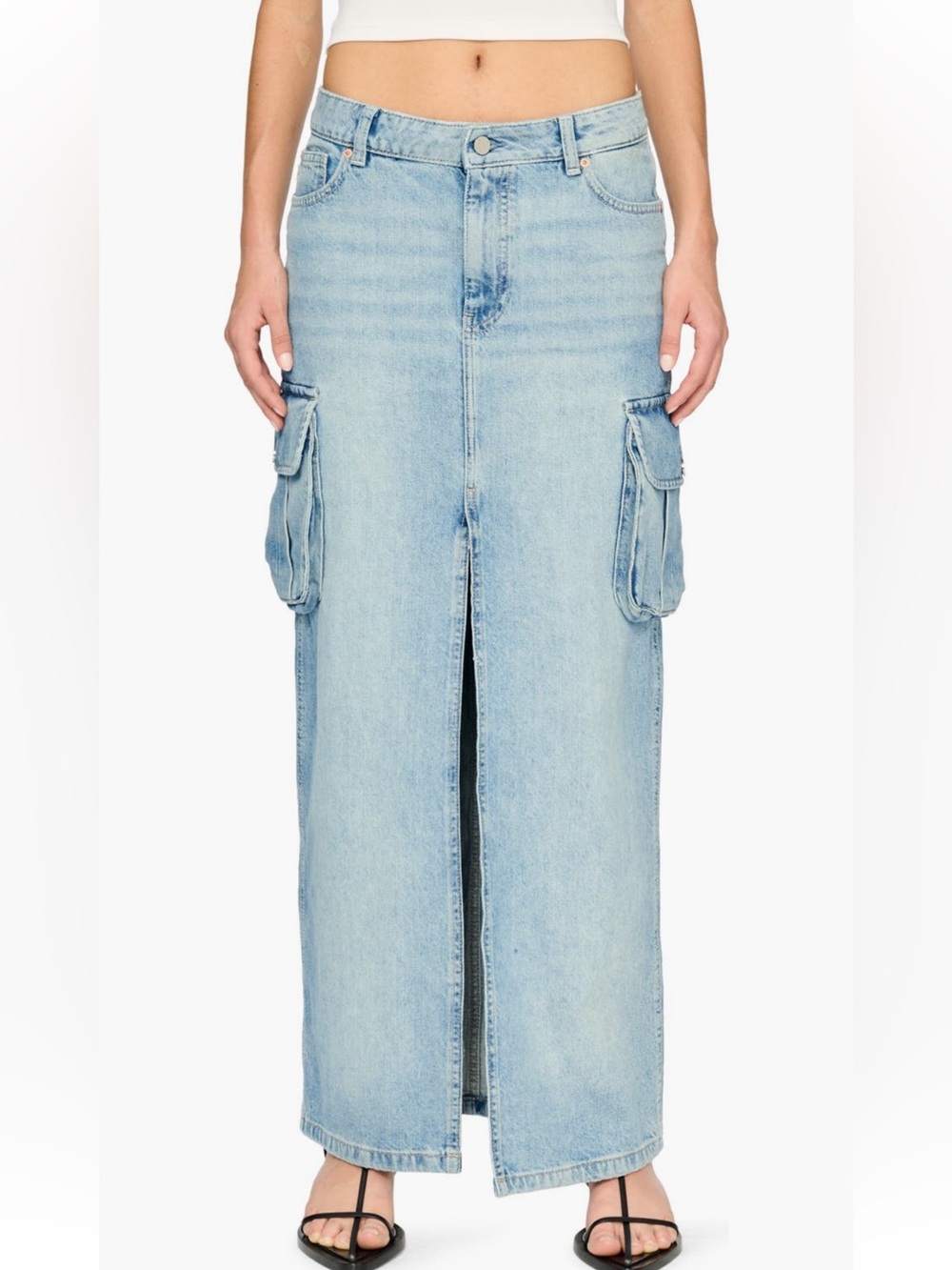 DL1961 Women’s Asra Fountain Cargo Pocket Denim Maxi Skirt Sz 32/12 NWT